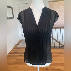 H&M Sheer Black Button-Up Blouse Sz 2